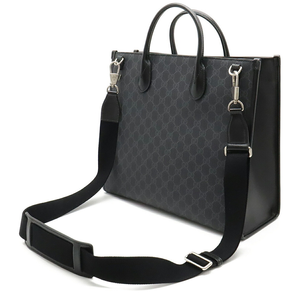 Gucci Medium Black Interlocking Tote Leather Gray… - image 1